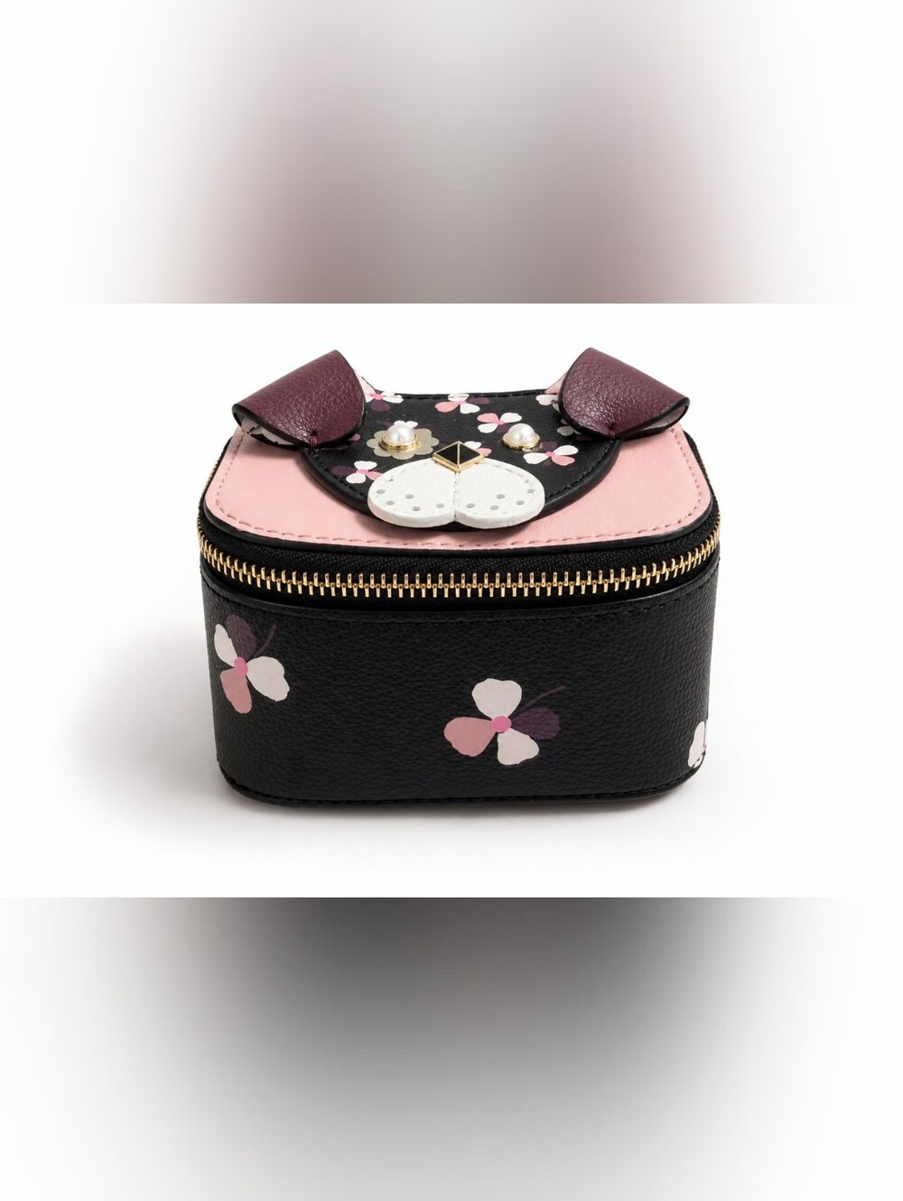 Kate Spade New York Dog Zip JEWELRY CASE – Pink Floral Puppy - Picture 2 of 5
